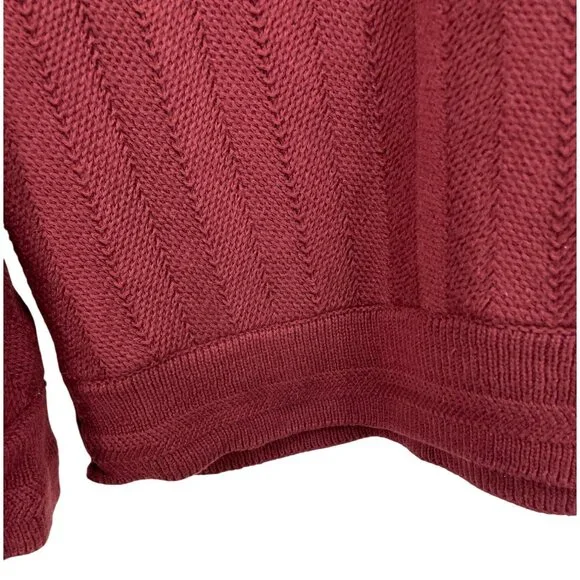 Chaps Ralph Lauren Sweater Burgundy Wine Mens Size Large 100% Cotton - Picture 6 of 9